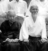 O-Sensei Morihei Ueshiba, fondateur de l'aikido, en pratique